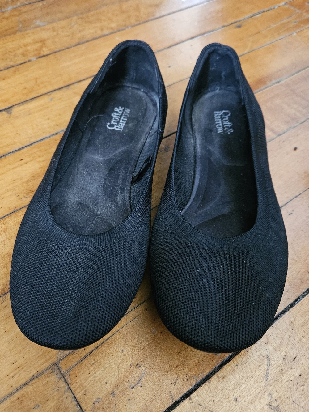 Kohl's Black Knit Slip-On Ballet Flats
